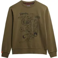 Superdry für Herren. M2014249A Tokyo Narrative Lose Sweatshirt braun grünlich braun (M), Lässig, Baumwolle