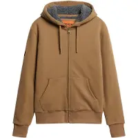Superdry für Herren. M2013749A Hoodie mit Kapuze mit Reißverschluss und braunem Fleecefutter (L), Lässig, Baumwolle, Nachhaltig