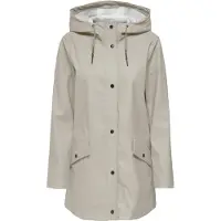 ONLY Kurzmantel "ONLELISA RAINCOAT OTW NOOS", Damen, Gr. XS, beige (silber lining), Web, Obermaterial: 100% Polyester, unifarben, Po-bedeckend, Mäntel Kurzmantel, beschichtete Qualität