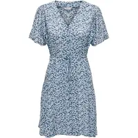 ONLY Minikleid "ONLEVIDA S/S SHORT DRESS WVN NOOS" Viskose, regular fit, V-Ausschnitt