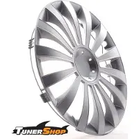 Tunershop 4 Radkappen Radzierblenden 16 Zoll Meridian silber kompatibel mit Audi Daewoo Hyundai Lexus Nissan Seat Toyota