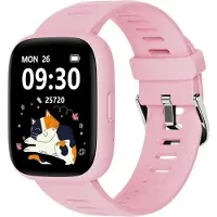 BIGGERFIVE Kinder, 1,8" Fitness Uhr Schrittzähler, 24/7 Puls, IP68 Wasserdicht, Schlafmonitor, Wecker, 5 Puzzlespiele mit/ohne App, Fitness Tracker für Mädchen
