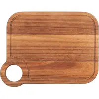 Wenko SCHÖNER WOHNEN-Kollektion Schneidebrett Mod. ACUN aus Akazienholz mit Griffloch und Saftrille für Küche Essen vorbereiten 35x1,5x27 cm natur Holz