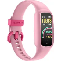 BIGGERFIVE Fitness Tracker Uhr Kinder Vigor 2 L, Schrittzähler, Pulsuhr, Schlafmonitor, Kalorienzähler, IP68 Wasserdicht, Rosa