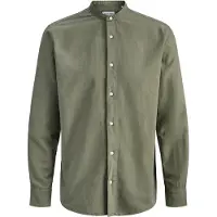 Jack & Jones Langarmhemd "JJEBREEZE LINEN BLEND BAND SHIRT L/S SN" mit Stehkragen