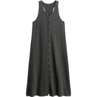Superdry für Damen. W8011640A Schwarzes gestricktes Midi-Strandkleid (L), Lässig, Baumwolle, Ärmellos / Hosenträger