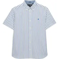 Superdry für Herren. M4011101A Gestreiftes Preppy-Oxfordhemd mit kurzen Ärmeln, weiß (XL), Lässig, Baumwolle, Kurzarm