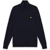 Lyle & Scott Rollkragenpullover aus Baumwoll-Merinowolle – Marineblau