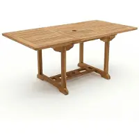 Casa Massiva Premium Gartentisch ausziehbar Madera, Garten Tisch aus Teakholz 120-170 x 120 cm, wetterfester Terrassentisch mit Schirmloch, rechteckiger Holztisch für Garten Terrasse, massiver Holz Esstisch