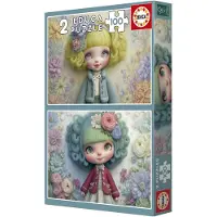Educa Puzzle Flower Girls - 2 Puzzles mit je 100 Teilen aus Karton