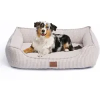 Warenhammer Hundekorb Orthopädisches Premium Hundebett, flauschig weich, abnehmbar/waschbar Cord, wärmender Cord Bezug / herausnehmbare Innenmatratze
