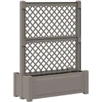 vidaXL Großer Pflanzer mit Spalier Grau 99,5 x 43 x 133,5 PP