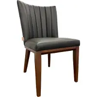 Tuoli GmbH Design Echtleder Esszimmerstuhl, Sitzkomfort, robustes Hartholz, Nosag-Federn, 1,3mm echt Dick Leder, bis 150kg belastbar, Büro, Küche, Gastro Fenci Braun Nussbaum