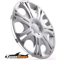 Tunershop 4 Radkappen Radzierblenden 16 Zoll Aruba silber kompatibel mit Audi Daewoo Hyundai Lexus Nissan Seat Toyota