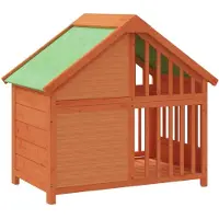 vidaXL Hundehütte Braun 96x60,5x87 cm Massivholz Kiefer