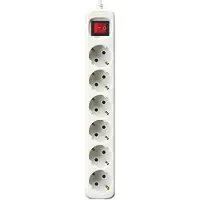 Silver Sanz Steckerleiste mit 6 Steckdosen und Schalter Silver Electronics Weiß