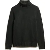 Superdry für Herren. M6110618A Schwarzer gebürsteter Rollkragenpulli (M), Lässig, Polyester