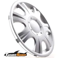 Tunershop 4 Radkappen Radzierblenden 13 Zoll Ibiza silber kompatibel mit Audi Daewoo Hyundai Lexus Nissan Seat Toyota