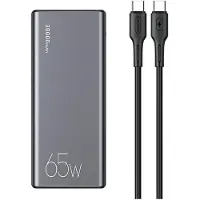 Usams Powerbank Pb59 30000Mah 65W 2Xqc3.0+Pd Schnellladung Czarny/Schwarz Cmxlogtc01 (Us-Cd165) + Kabel Usb-C-Usb-C