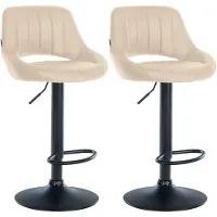 CLP 2er Set Barhocker Milet Kunstleder B creme