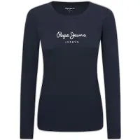 Pepe Jeans für Damen. PL505203 Neu Virginia marinefarbenes T-Shirt (M), Lässig, Baumwolle, Langarm