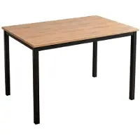 Casa Massiva Esszimmertisch Agata | Esstisch 110 x 70 cm | Holz | Farbe: Eiche |Kleiner Küchentisch & Schreibtisch | Tischplatte 15 mm | Esstisch mit schwarzen Tischbeinen | Moderne gerade Kante