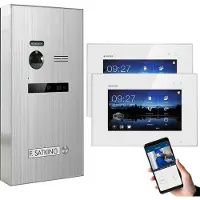 Balter EVO AP Edelstahl Silber 2x7" WiFi Monitor Weiß Video Türsprechanlage Set 1 Teilnehmer