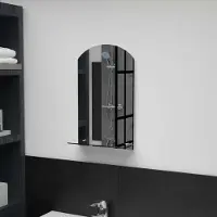 vidaXL Wandspiegel mit Regal 30×50 cm Hartglas , Badspiegel Design 2024