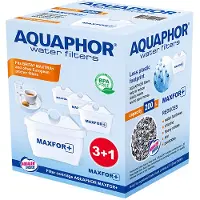 AQUAPHOR Filterkartusche MAXFOR+ Pack 3+1 - gegen Kalk, Chlor & weitere Stoffe im Leitungswasser, passend für Onyx, Amethyst, Jasper, Time & alle BRITA MAXTRA+ und MAXTRA Modelle