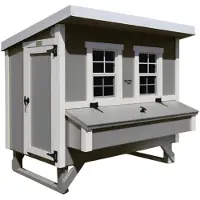 EZ Chicken Home Großer Hühnerstall Grau, 2,85 m² - Wetterfest, hergestellt in EU, bis zu 12 Hühner