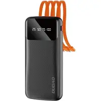 Dudao K6Pro Universal 10000mAh Power Bank with USB Cable Type C Lightning white, 10000 mAh, 5 V, Weiß