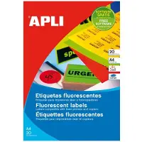APLI Etiketten FLUOR rot 99,1X67,7 20 Blatt