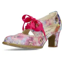 LAURA VITA Damen Pumps Cut-Outs Schnürung Elcodieo 0422, Größe:38 EU, Farbe:Mehrfarbig