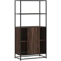 vidaXL Highboard Braun Eichen-Optik 68x35x139 cm Holzwerkstoff Metall