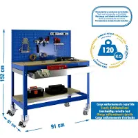 Simon Rack Simonwork Mobile BT2 Box 900, Metall, Holz, Blau, Holz, 885 kg, Spanien, 910 mm, 610 mm