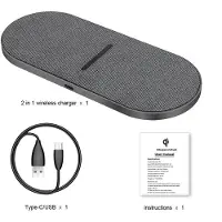 ANTCOOL Schnelles drahtloses Qi-Ladegerät für Samsung S21 S20 S10 iPhone 13 12 11 XS XR X 8 Airpods 3 Pro 2-in-1-Ladepad