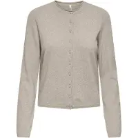 ONLY Strickjacke "ONLLOYAL LIFE LS O-NECK BUT CAR KNT NOOS" gerippte Ärmelbündchen
