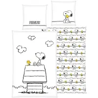 Peanuts Bettwäsche Schwarz/Weiß Deckenbezug 135x200 cm Kissenbezug 80x80 cm Baumwolle