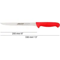 Arcos Filetiermesser Farbe - Prof 295122 in Nitrum Edelstahl und mango ergonomisches rotes Polypropylen und 20 cm Klinge, Vitrine