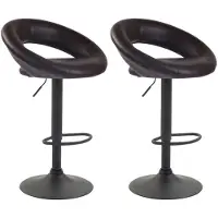 CLP 2er Set Barhocker Olinda Kunstleder schwarz braun