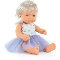 Miniland Puppe europäisches Mädchen 38cm - realistische Spielpuppe für Kinder