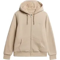 Superdry für Damen. W2012323A Graues Kapuzensweatshirt mit Reißverschluss ?Borg Lined? (M), Lässig, Baumwolle