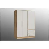 Mcd Kleiderschrank – Eiche und weiße Spanplatte – Schlafzimmer – 144,6 cm