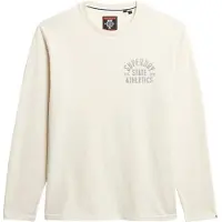 Superdry für Herren. M6010888A Athletic Essential-T-Shirt off-white (L), Weiß, Lässig, Baumwolle, Langarm