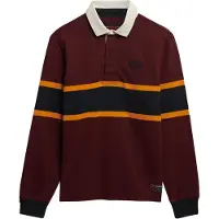 Superdry für Herren. M6010909A PoloVintage Athletic Stripe Rugby kastanienbraun (M), Lässig, Baumwolle, Langarm