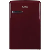 Amica KS 15611 R, Kühlschrank mit Gefrierfach im Retro Design, 85 cm Höhe, wine red,