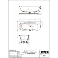Hoesch 3864.112 BW iSensi Eck 1800x800 Monolith li.