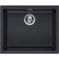 Reginox Rechteckiges Spülbecken aus Granit, Amsterdam 50 Pure Black 50x40 cm R34644