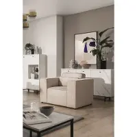 Fun-Möbel Sessel Designersessel WALDO in Stoff Poso Beige