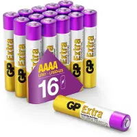 GP Extra Alkaline Batterien AAAA (Mini / LR61) Spannung 1,5V, ideal z.B. für Stylus Pens, medizinische Geräte und Stirnlampen etc. (Pack mit 16 Stück)
